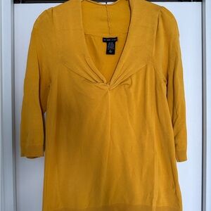 New York & Company Gold Fitted twist bust Sweater